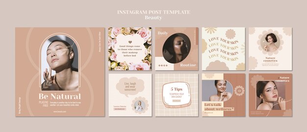 Conception de modèle de publication instagram beauté et bien-être