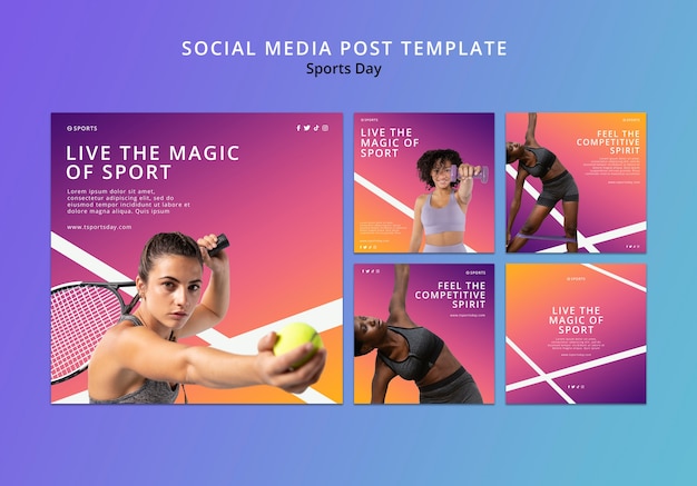 PSD gratuit conception de modèle de publication instagram pour la journée sportive