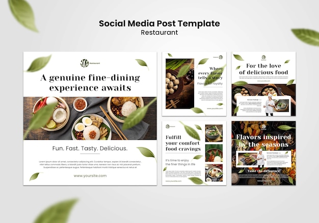 PSD gratuit conception de modèle de publication de restaurant instagram