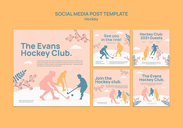 Conception De Modèle De Publications Instagram De Hockey