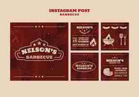 PSD gratuit conception de modèle de publications instagram pour barbecue