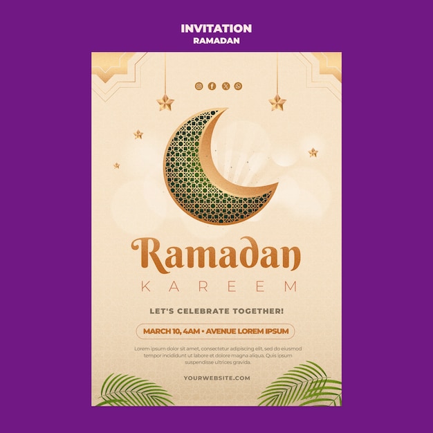 PSD gratuit conception de modèle de ramadan