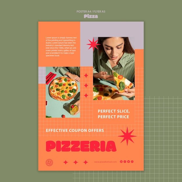 PSD gratuit conception de modèle de restaurant de pizza