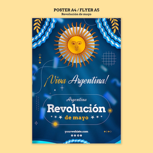 PSD gratuit conception de modèle de révolution de mayo