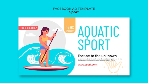 PSD gratuit conception de modèle de sport de surf