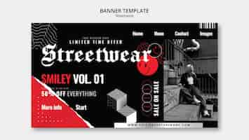 PSD gratuit conception de modèle de streetwear