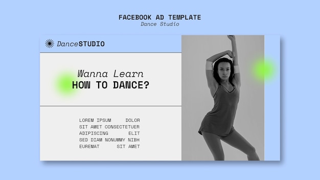 PSD gratuit conception de modèle de studio de danse