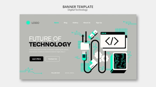 PSD gratuit conception de modèle technologique