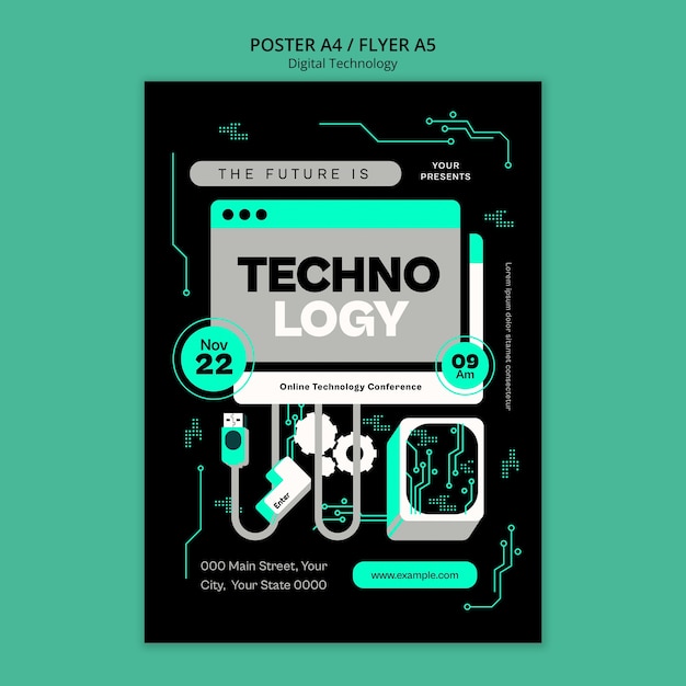 PSD gratuit conception de modèle technologique