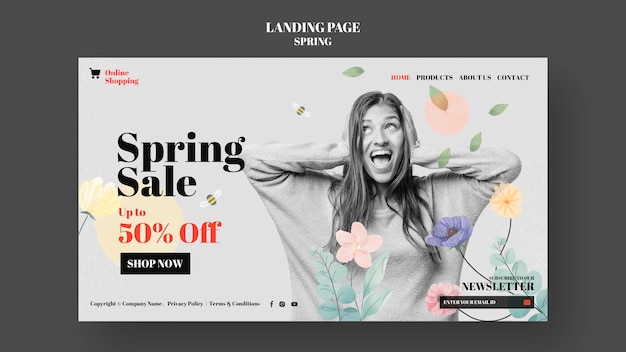 Conception De Modèle De Vente De Printemps Floral