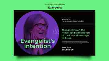 PSD gratuit conception de modèle de vignette youtube évangéliste