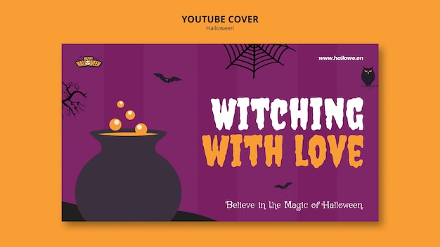 PSD gratuit conception de modèle de vignette youtube halloween