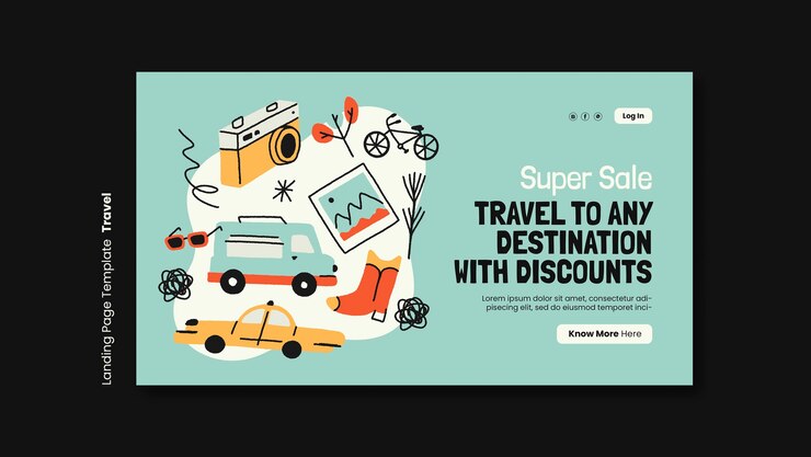 PSD gratuit conception de modèle de voyage