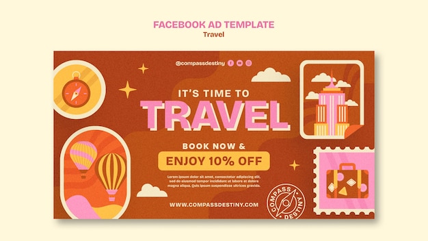 PSD gratuit conception de modèle de voyage