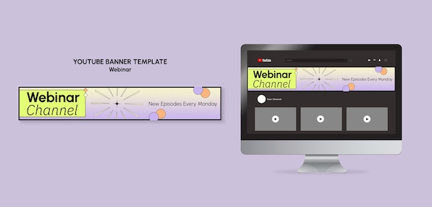PSD gratuit conception de modèle de webinaire dégradé