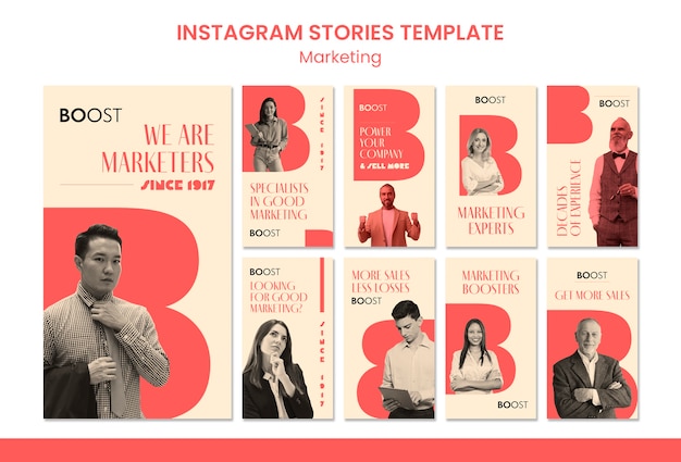 Conception De Modèles D'histoires Instagram Marketing