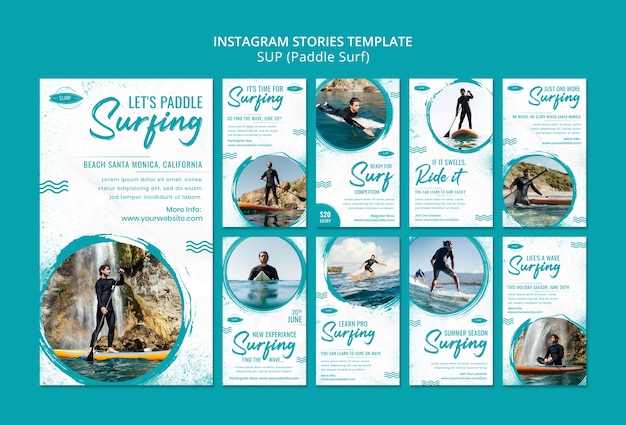 PSD gratuit conception de modèles d'histoires sup instagram