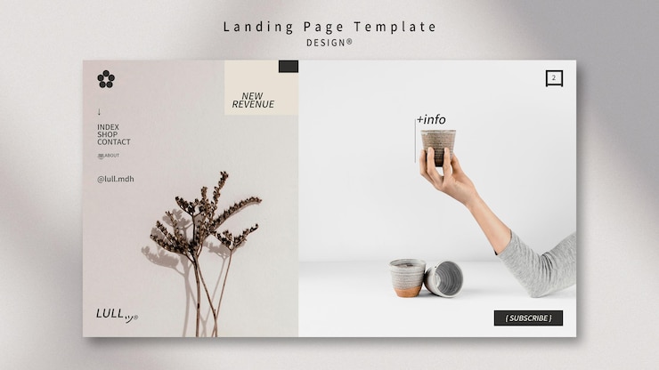 PSD gratuit conception de la page de destination intérieure