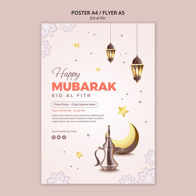 Conception plate du modèle Eid al-fitr