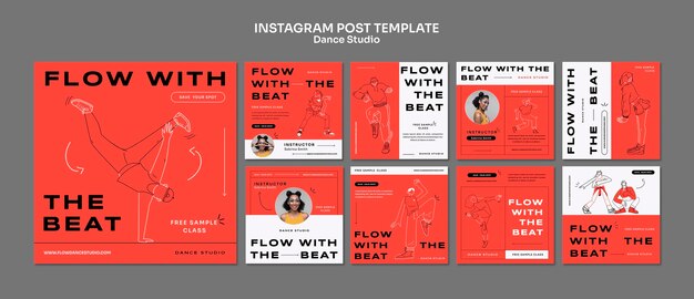 Conception de publications instagram de studio de danse