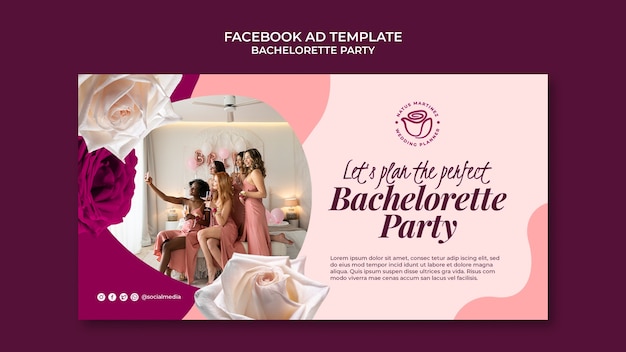 PSD gratuit conception de publicité facebook pour enterrement de vie de jeune fille