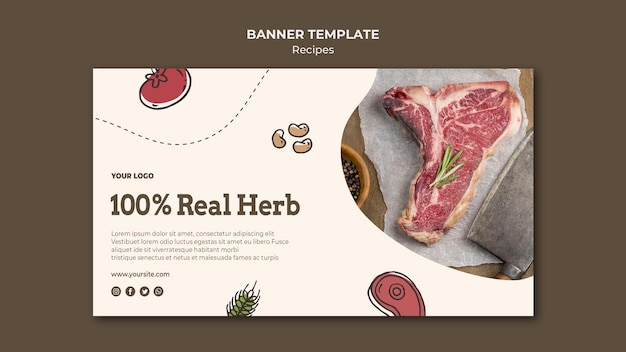 PSD gratuit conception de thème de bannière de recettes