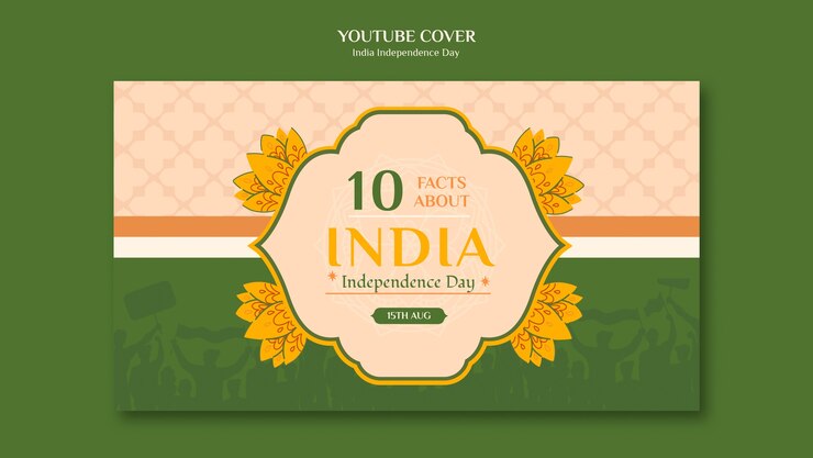 PSD gratuit conception de vignettes youtube pour le jour de l'indépendance de l'inde