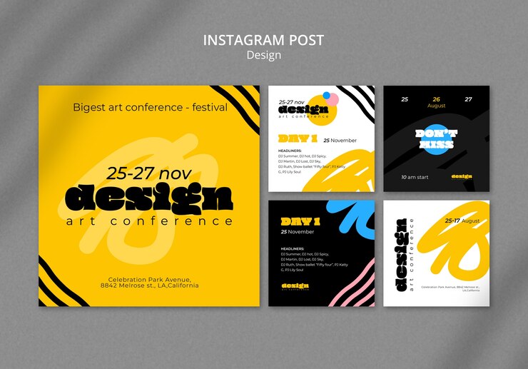 PSD gratuit concevoir des publications instagram de conférence