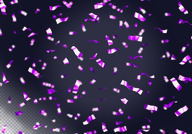 PSD gratuit confetti violet pour les décorations isolé render 3d