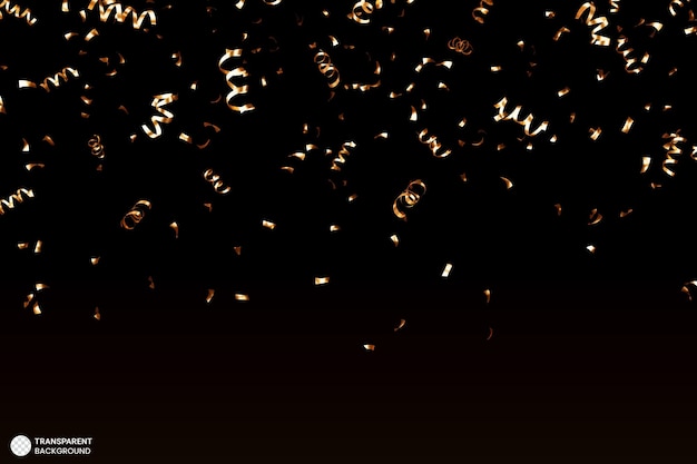 Confettis dorés 3D réalistes pour les décorations isolées