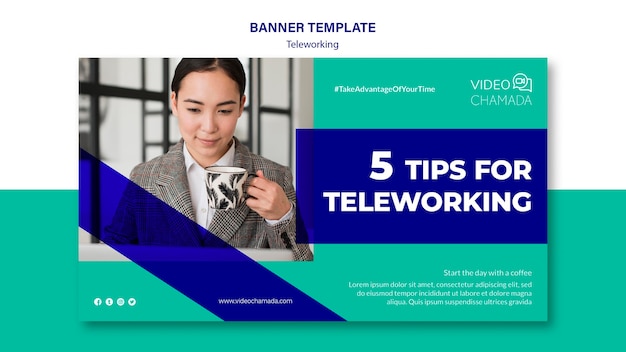 Conseils Pour Le Modèle De Bannière De Télétravail