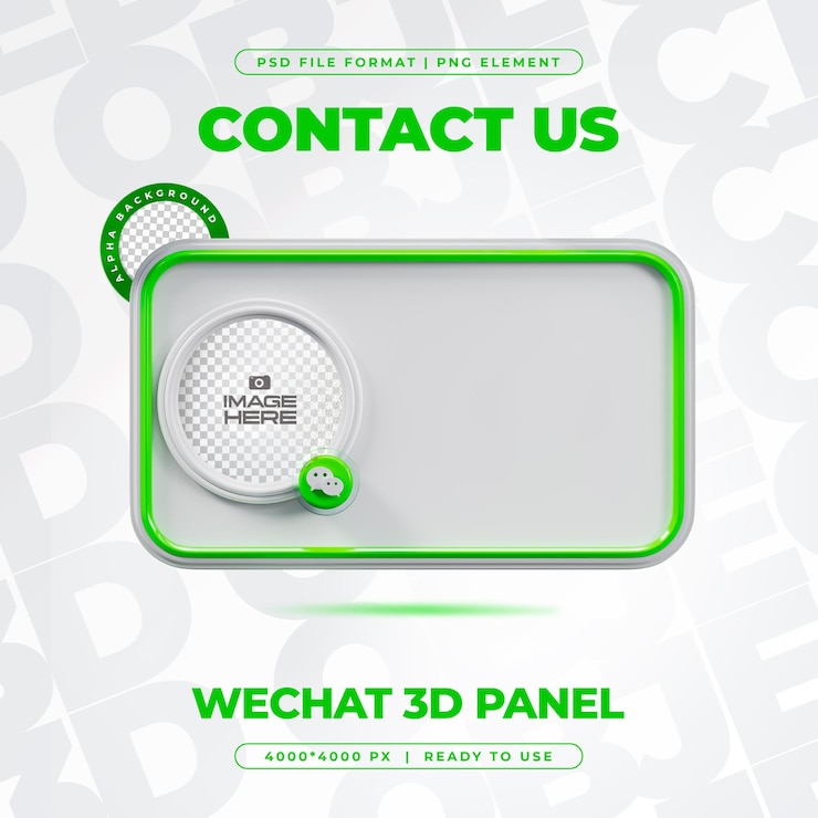PSD gratuit contactez-nous sur le profil wechat les médias sociaux render 3d isolé pour la composition