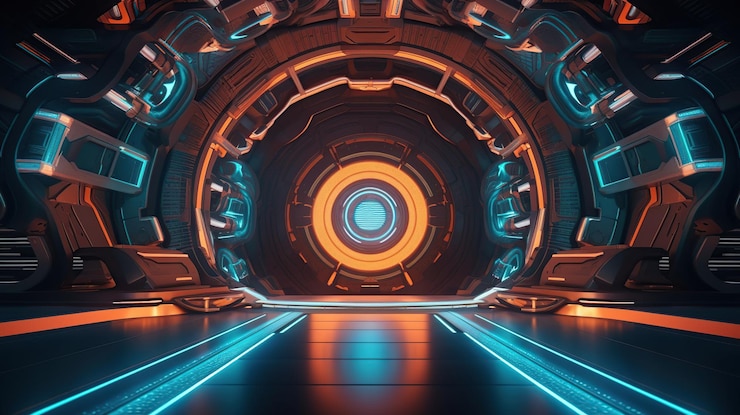 PSD gratuit contexte de scène futuriste ai générative