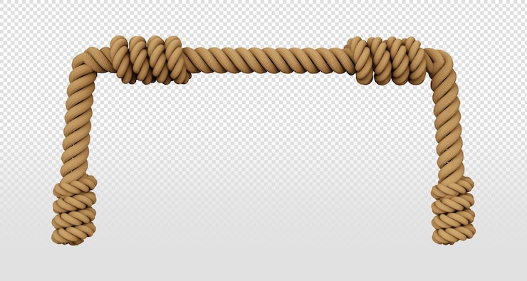 PSD gratuit corde 3d réaliste avec amarrage avec fond transparent pour la composition