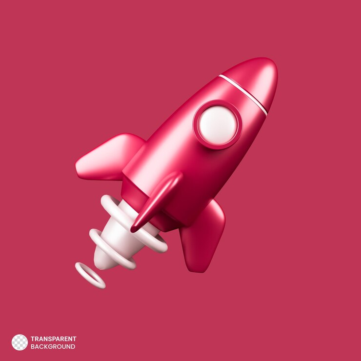 PSD gratuit couleur de fusée de l'année 2023 illustration 3d