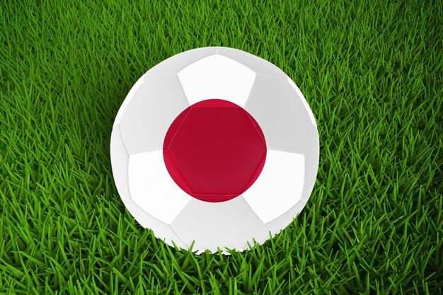 Coupe Du Monde De Football Avec Le Drapeau Du Japon