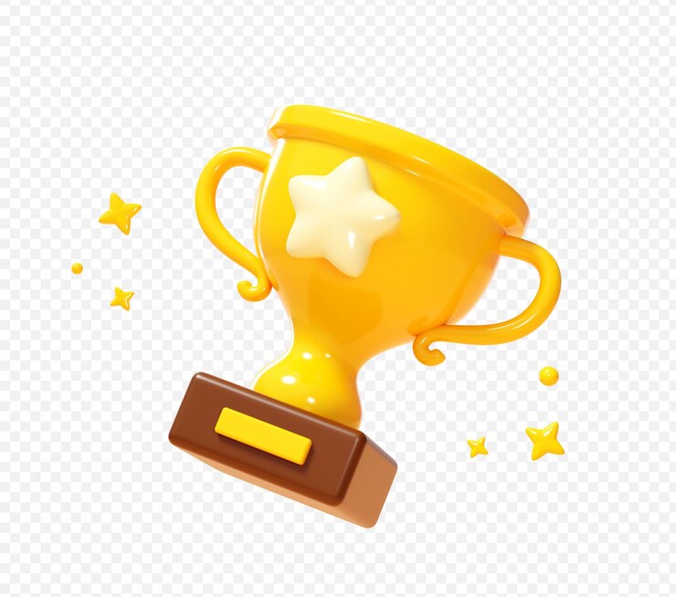 PSD gratuit coupe de la victoire 3d icône illustration arrière-plan