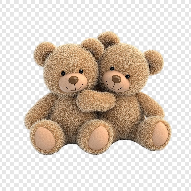 PSD gratuit un couple adorable qui s'étreint un ours en peluche symbole d'amitié et d'amour