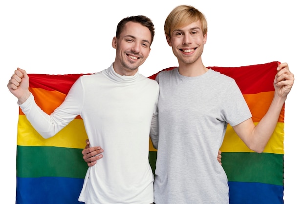 Couple célébrant son orientation sexuelle