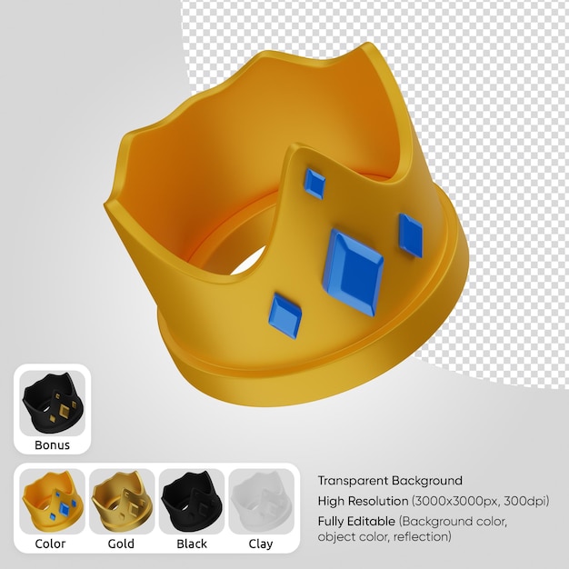 PSD gratuit couronne 3d