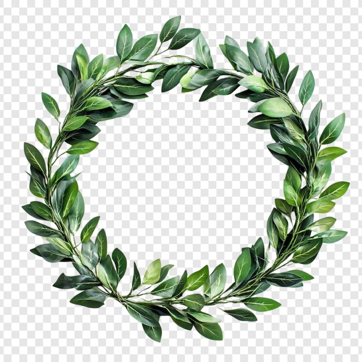 PSD gratuit une couronne de feuilles vertes luxuriantes un cadre circulaire de la beauté de la nature