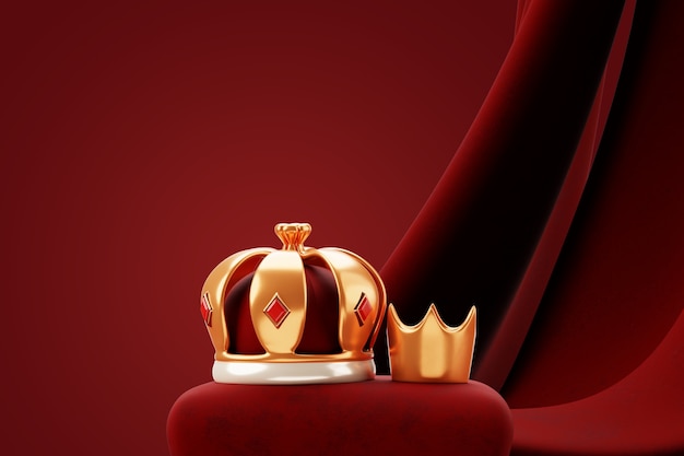 Couronne sur oreiller monarchie nature morte