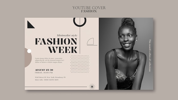 PSD gratuit couverture de la collection de mode sur youtube.