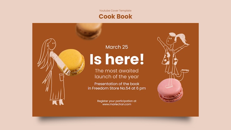 PSD gratuit couverture du livre de recettes youtube