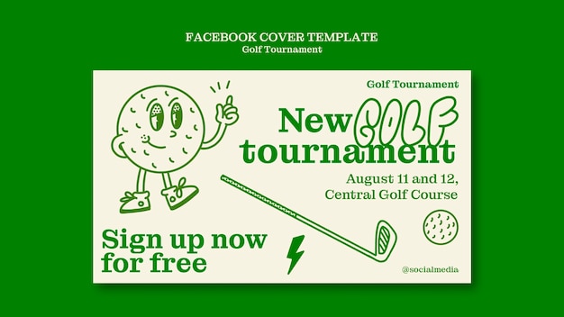 PSD gratuit couverture du tournoi de golf sur facebook