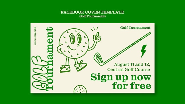 PSD gratuit couverture du tournoi de golf sur facebook