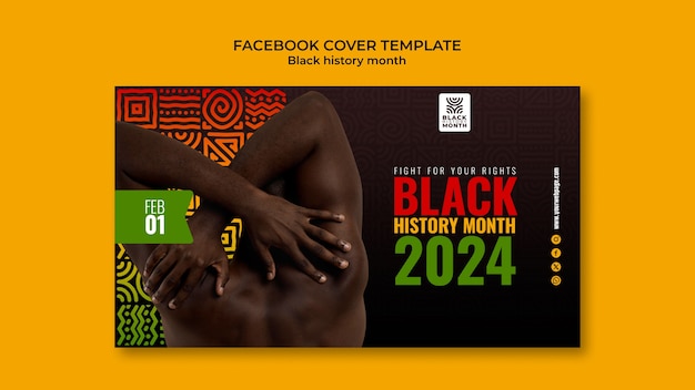 PSD gratuit couverture facebook de la célébration du mois de l'histoire noire