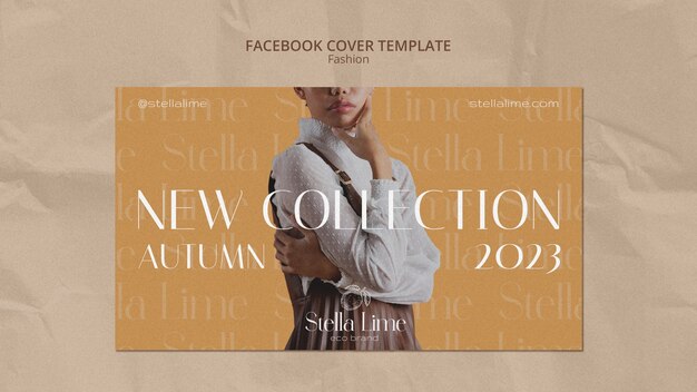 Couverture facebook de la collection de mode dessinée à la main