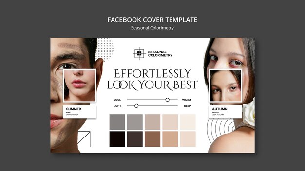 Couverture facebook colorimétrie saisonnière design plat