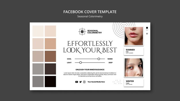 Couverture facebook colorimétrie saisonnière design plat